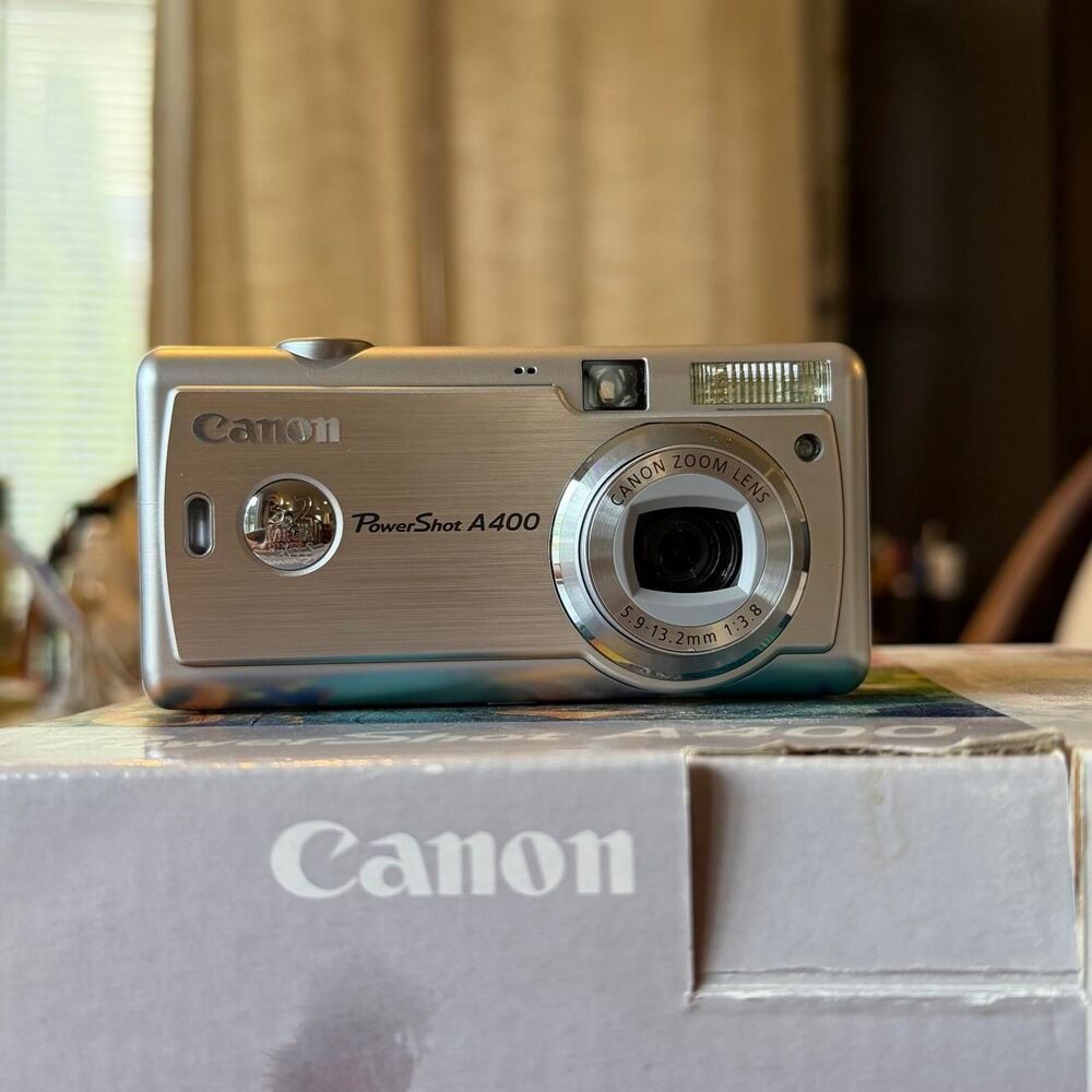 Canon PowerShot A400 Digital Camera Silver Tested & Works Y2K Digicam in Box